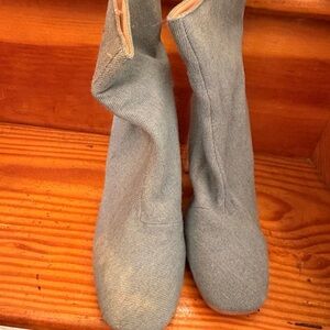 Light Blue Denim Sock Boots